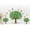 3 Trees, Flowers and the Butterflies - Wall Art Sticker