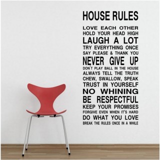 House Rules Wall Quote